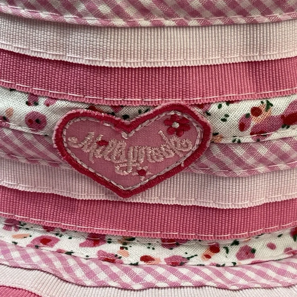 Millymook Sweetheart Girls Size Pink Gingham & Floral Floppy Sun Hat